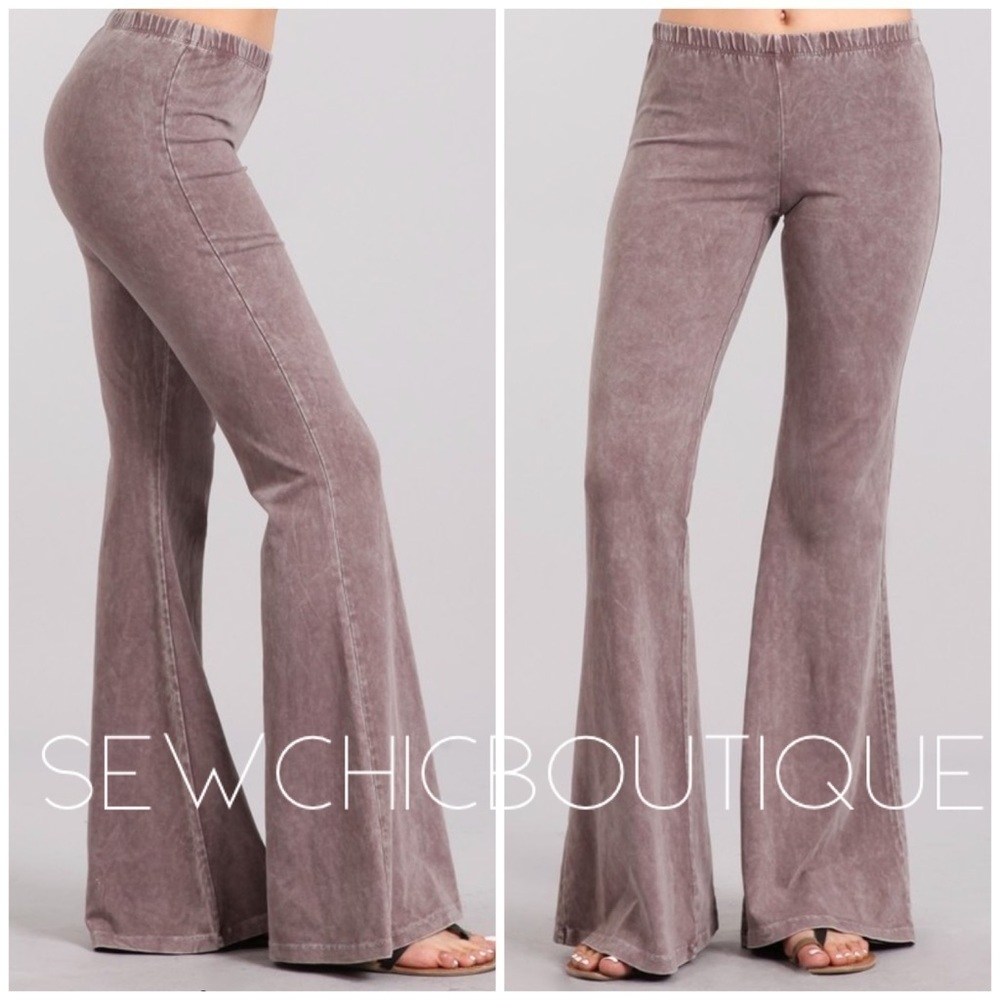 New Color! Mineral Wash Bell Bottoms Desert Taupe